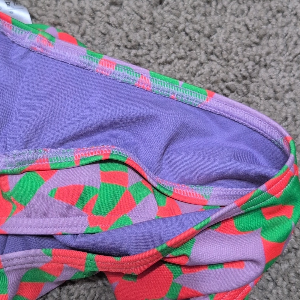Adidas Farm Rio Bikini Purple Lime Burst High Waist Women's Size Medium - Picture 8 of 14